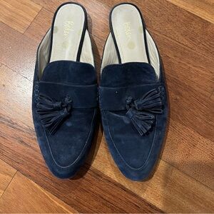 Boden Blue Velvet Mules Size 38